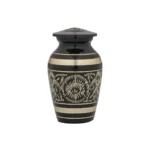 Black & Gold Brass Cremation Keepsake Urn for Sale
