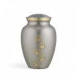 Silver Gold Pet Urn with Golden Paws for Dog Cat Cremation Ashes - Large Pet