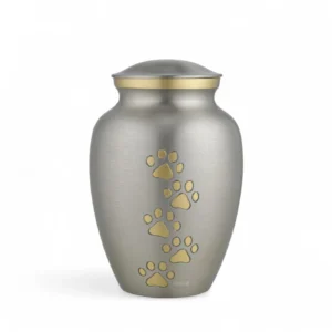 silver with gold brass dog cat pet cremation urn for ashes 3
