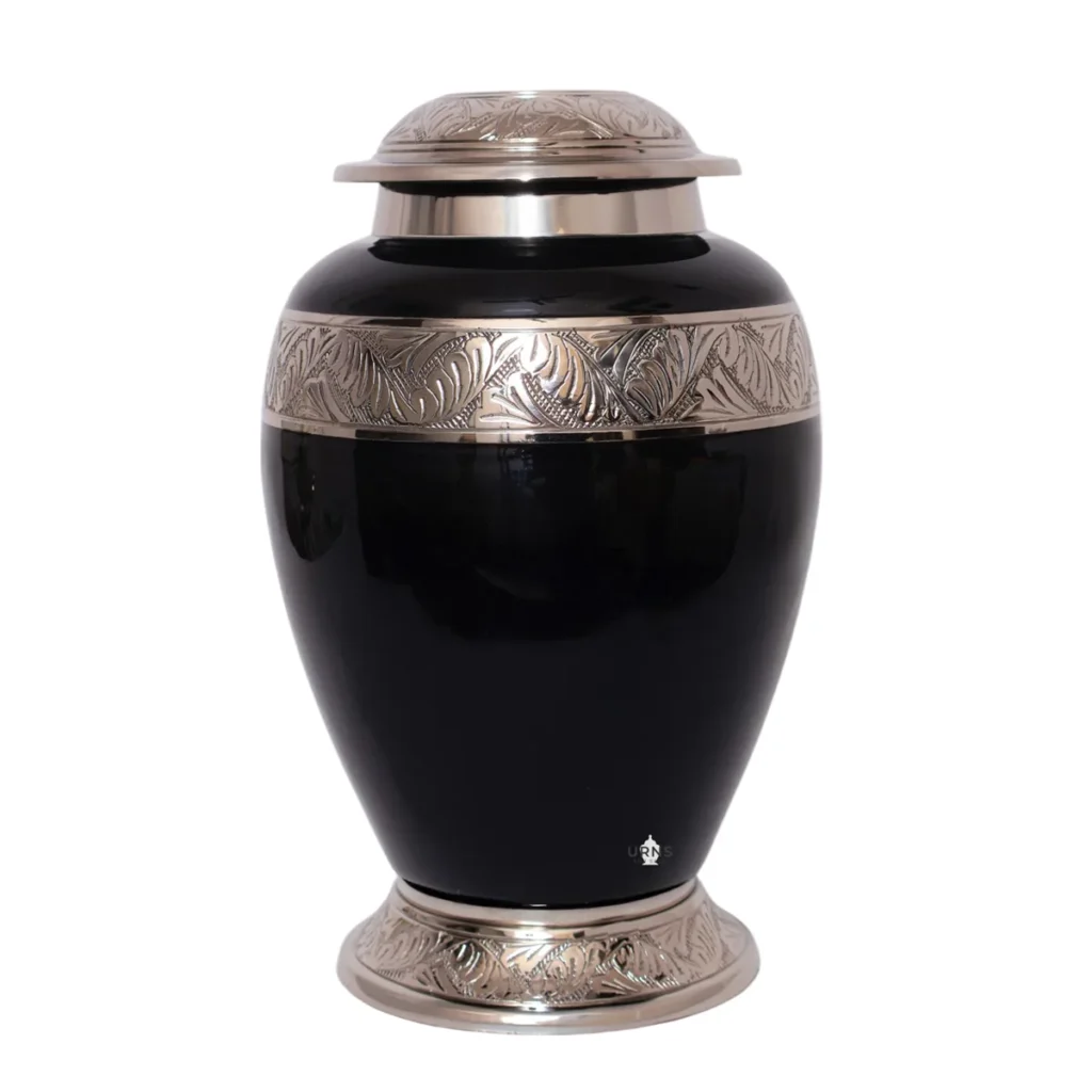 Navy Elegance Brass Metal Cremation Urn for Ashes