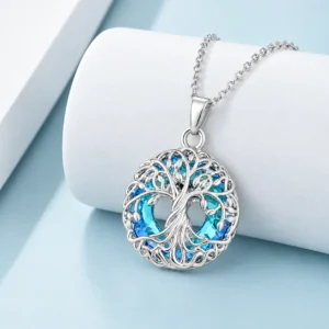 Crystal Tree of Life Ashes Necklace Open Chamber
