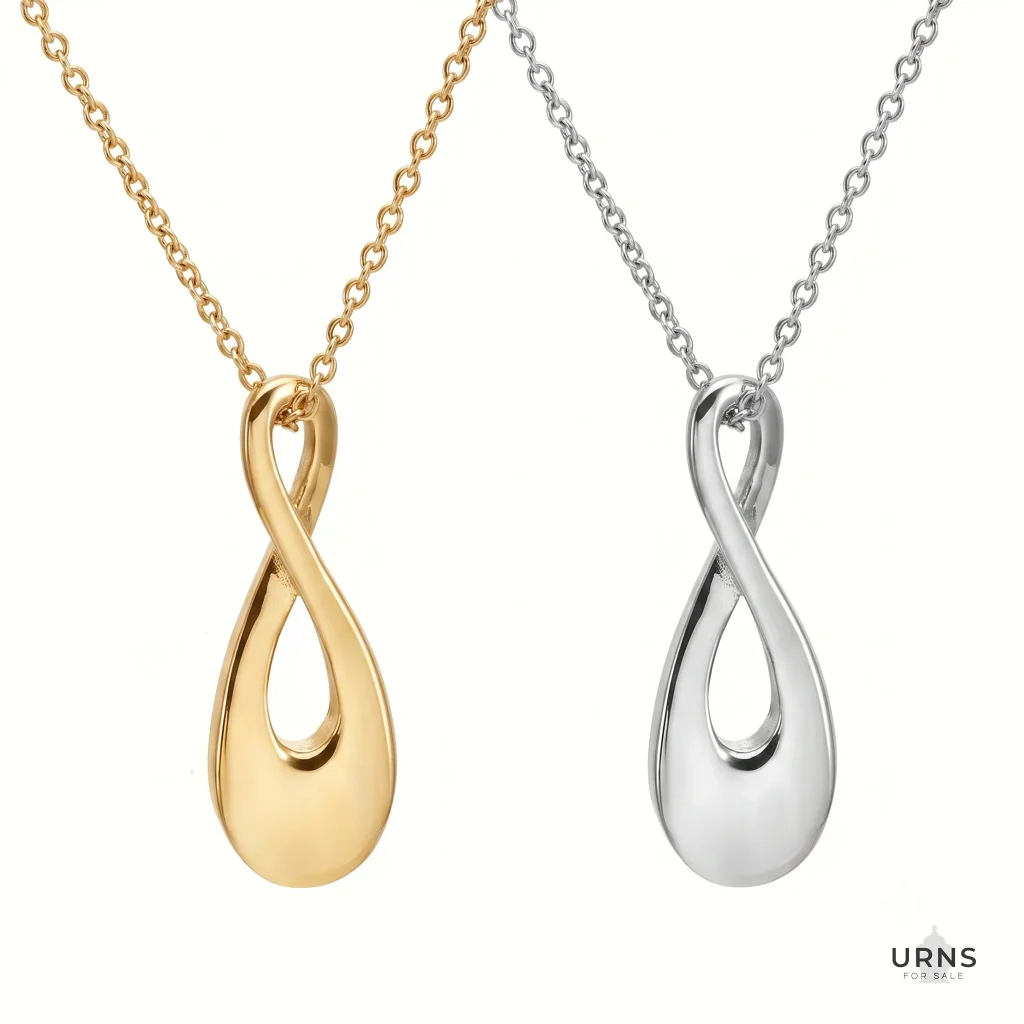 Sterling Silver and Gold Infinity Cremation Necklace Memorial Jewellery Necklace