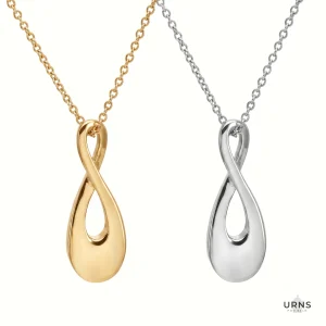 Sterling Silver and Gold Infinity Cremation Necklace Memorial Jewellery Necklace