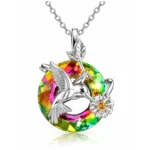 Radiant Dusk Hummingbird Ashes Pendant - Crystal Memorial Locket (Australia)