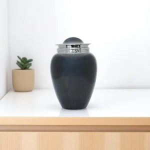 Premium adult black urn with royal-style lid – SoulHalo Eclipse
