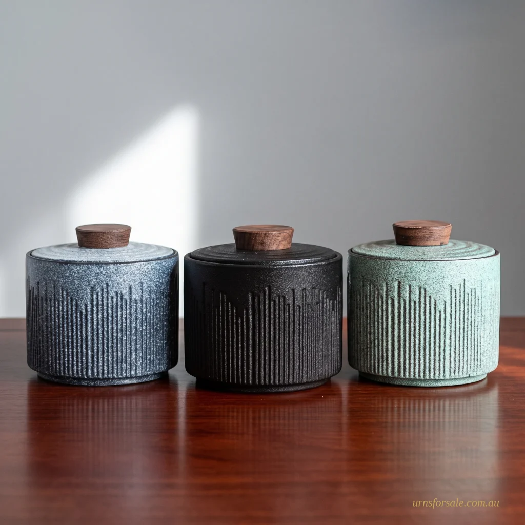 Modern Textured Ceramic Pet Keepsake Urn Small Memorial Ash Jar