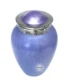 Violet memorial urn with silver lid – SoulHalo TwilightBloom cremation urn