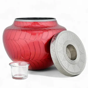 Ample Serenity Modern Red Candlelight Adult Cremation Urn for Human Ashes 4