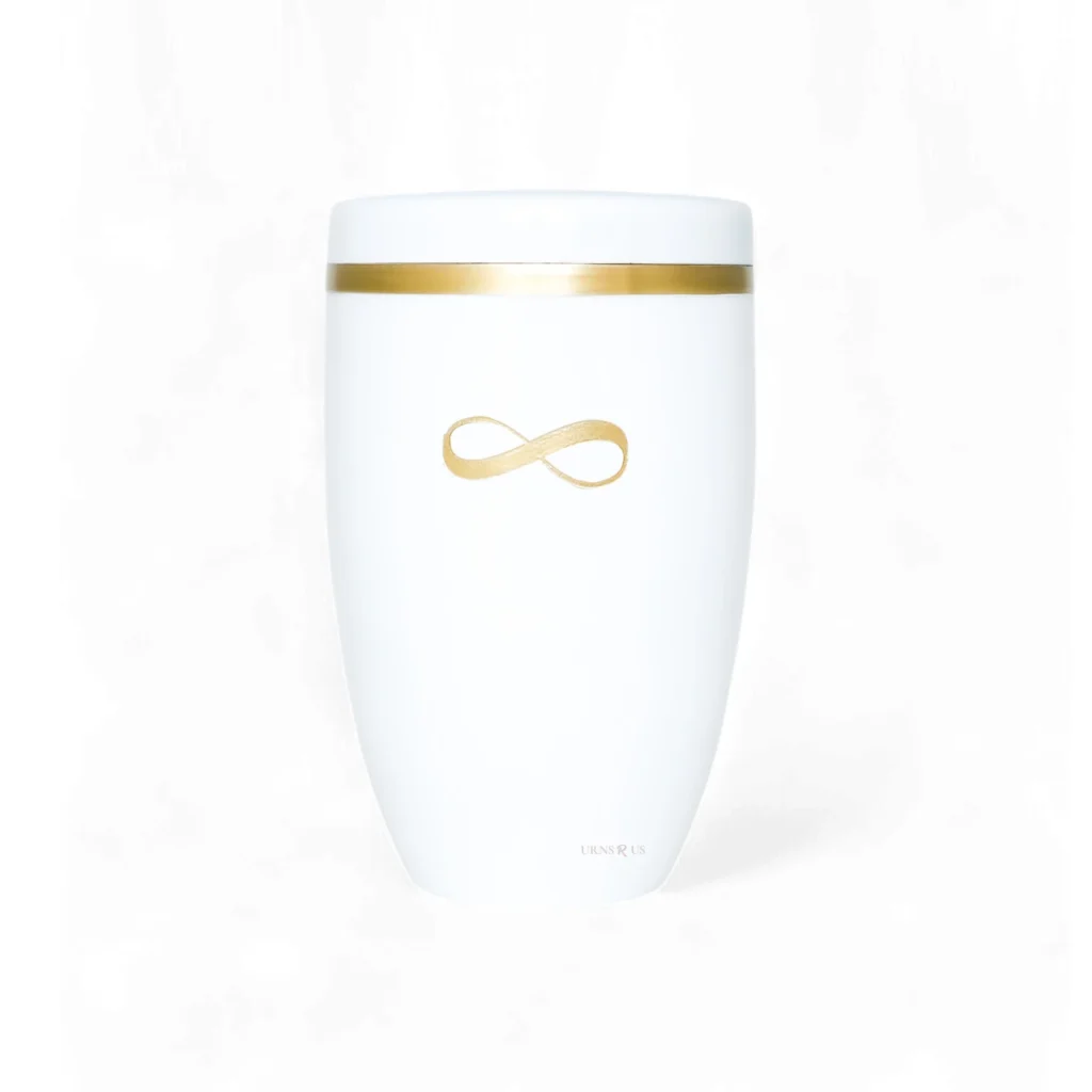Aroha Infinity White Adult Cremation Urn for Ashes