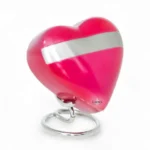Sage Serenity Vibrant Pink Brass Heart Keepsake Urn – Sentimental Mini Memorial