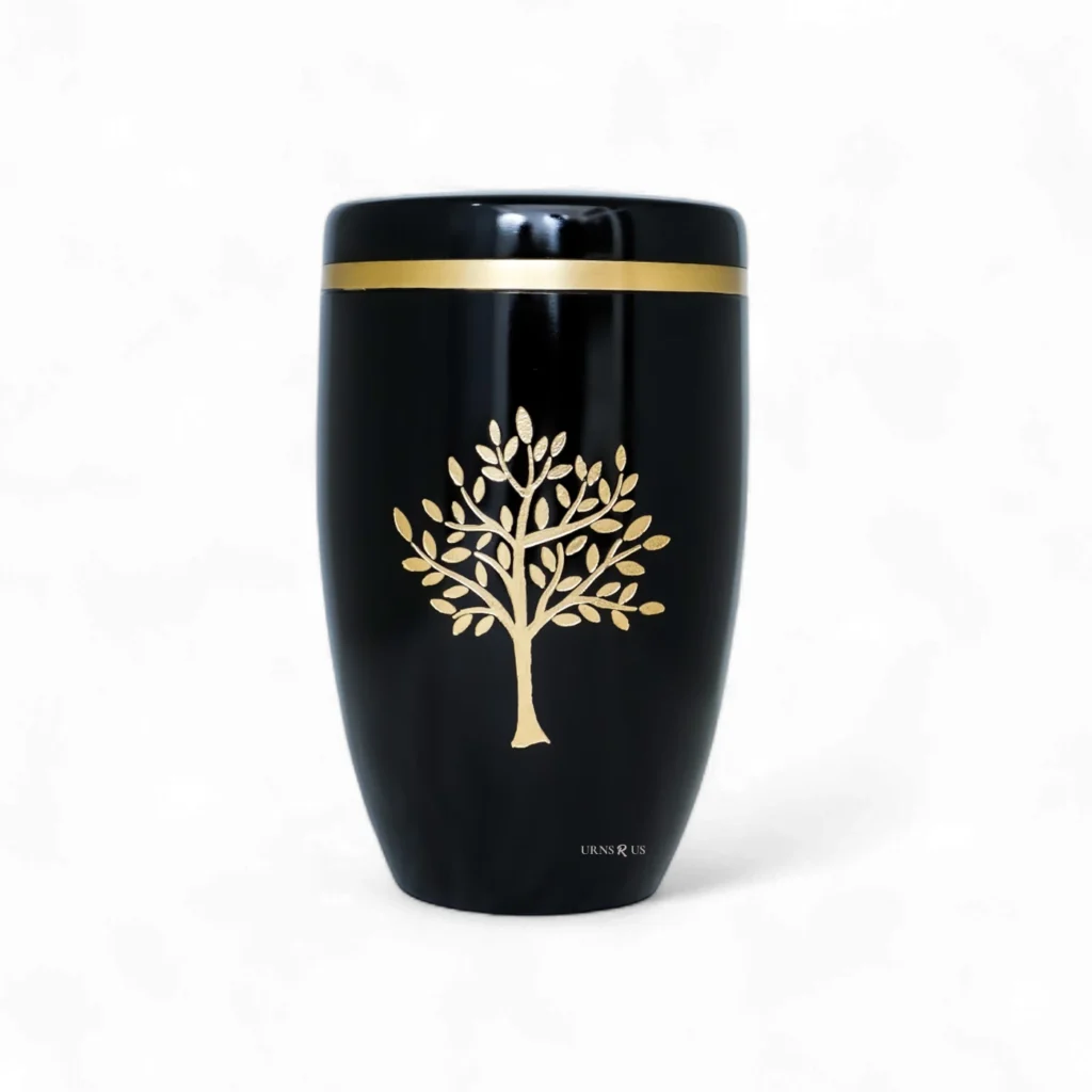 Aroha Tree of Life Black Cremation Urn – Spiritual Ashes Holder