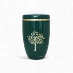 Aroha Tree of Life Green Cremation Urn – Elegant Green Cremation Urn with Tree Design for Ashes – Memorial Urn for Adults
