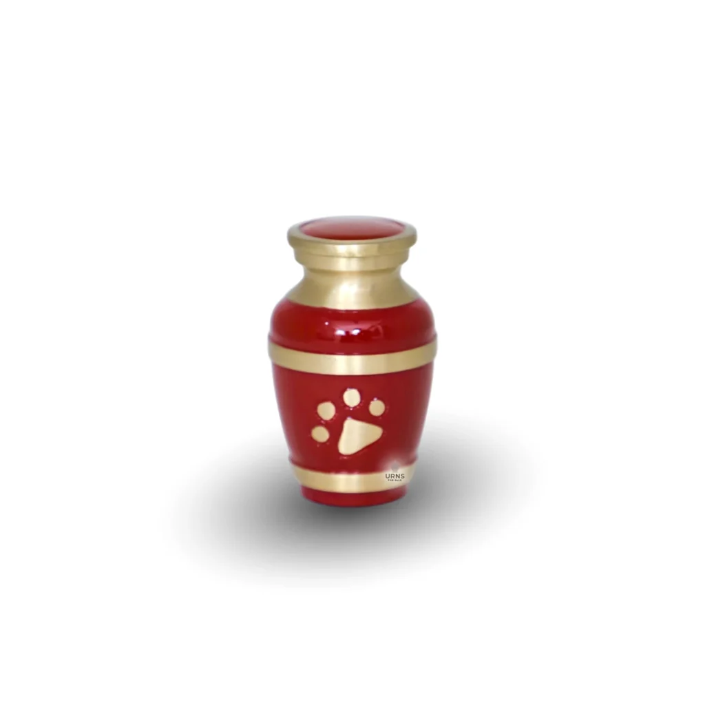 Mauve Paw Print Brass Keepsake Urn – Loving Pet Memorial
