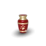 Mauve Paw Print Brass Keepsake Urn – Loving Pet Memorial