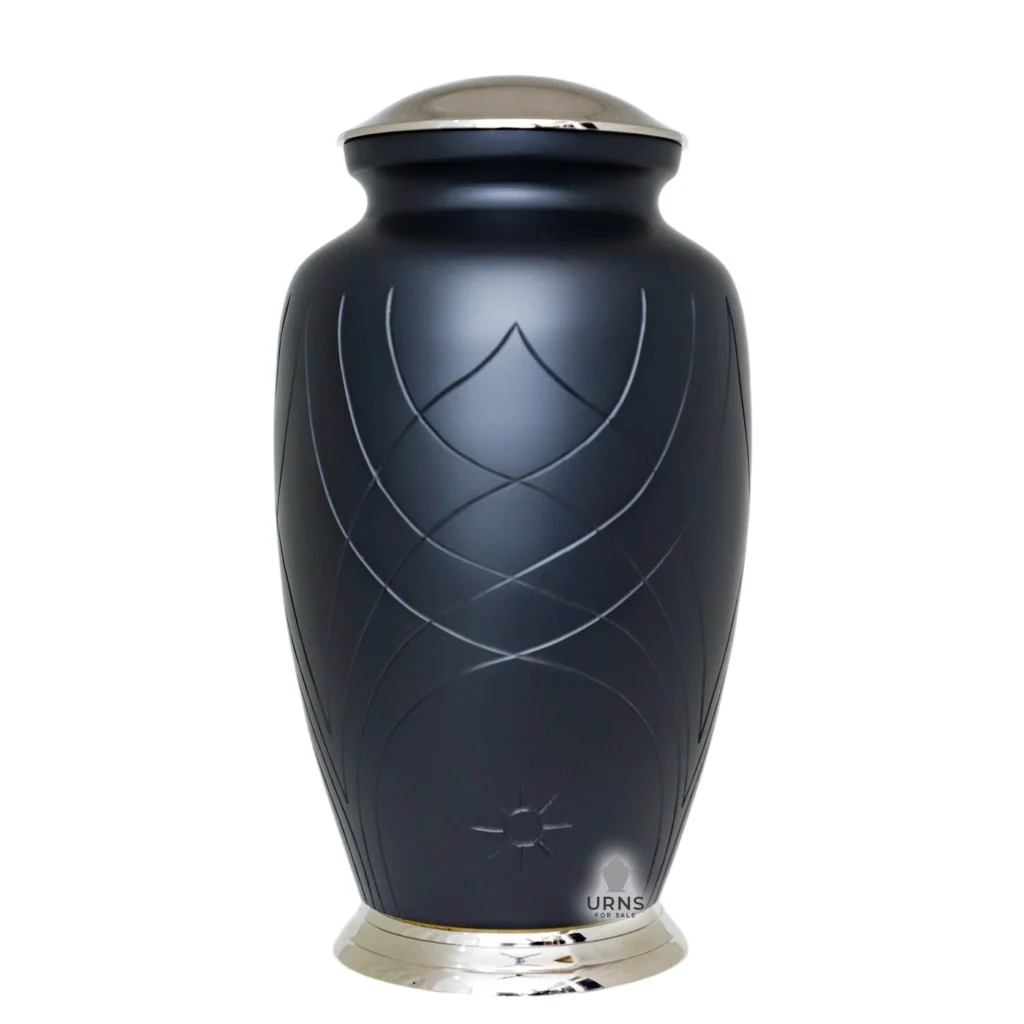 Midnight Elegance Brass Cremation Urn with Keepsake – Complete Memorial Set