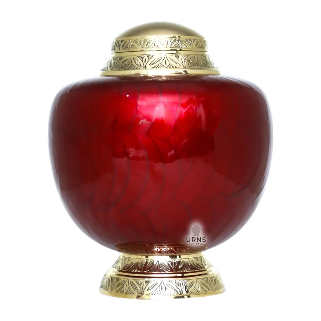 Red Empire Large Cremation Urn – Royal Memorial for Ashes