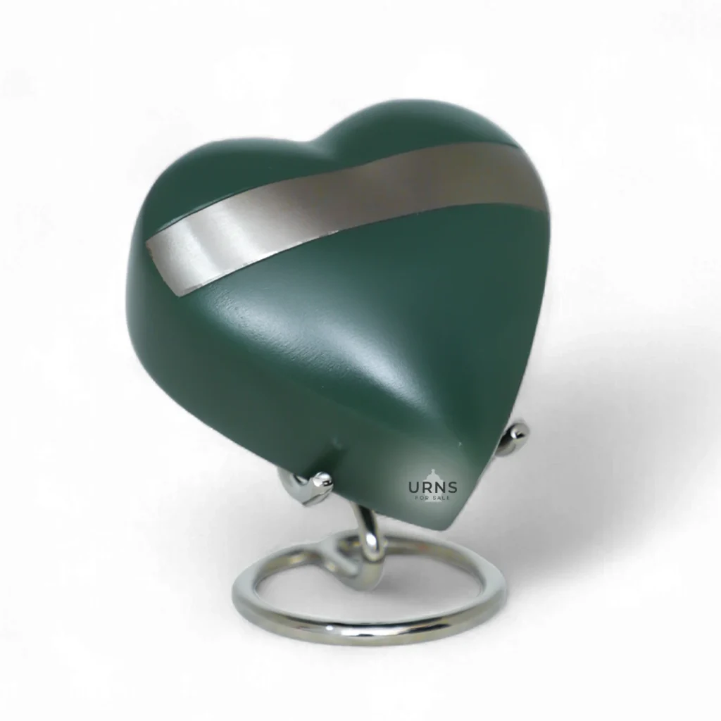 sage serenity green brass heart keepsake