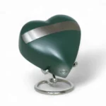 Sage Serenity Green Brass Heart Keepsake Urn – Sentimental Mini Memorial