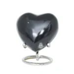 Satori Onyx Heart Brass Keepsake Urn – Elegant Dark Memorial