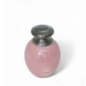 Satori Pink Blessing Brass Keepsake Urn side view – small elegant memorial keepsake for ashes