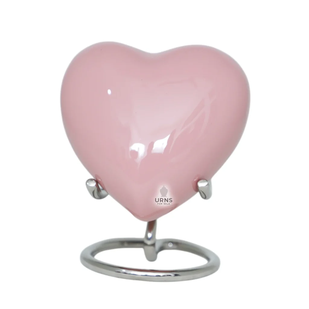 Satori Pink Blessing Heart Brass Keepsake Urn – Soft Elegant Tribute