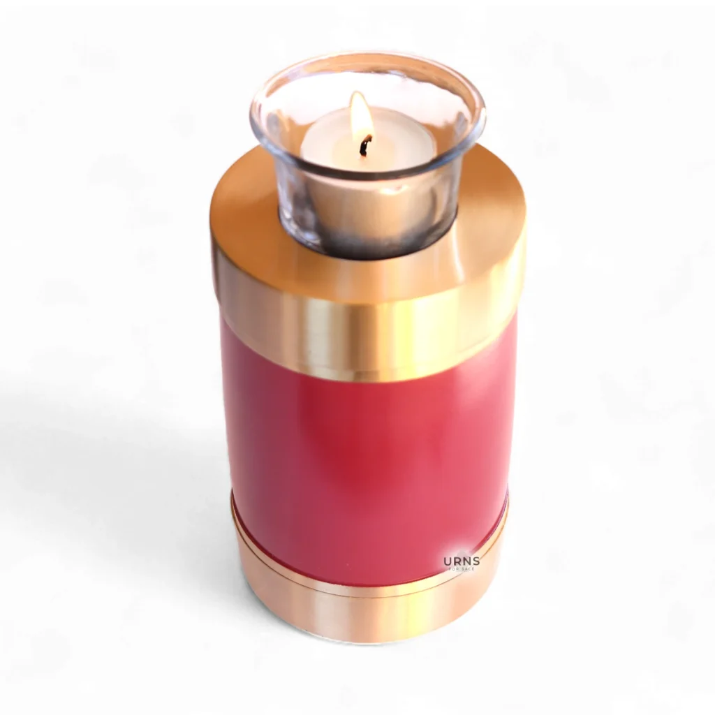 Shimmer of Joy Radiant Hope Brass Tea-Light Candle Urn – Uplifting Memorial
