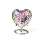 Satori Mosaic Heart Brass Keepsake Urn – Artistic Memorial for Cherished Ashes