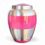 Sage Serenity Vibrant Pink Brass Premium Cremation Urn – Elegant Memorial