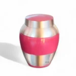 Sage Serenity Vibrant Pink Brass Keepsake Urn – Small Elegant Memorial