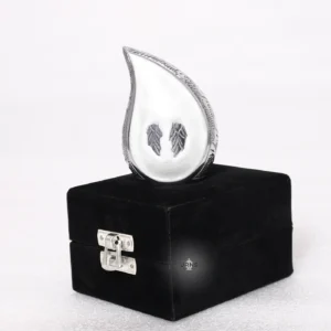 Elegant Teardrop Angel Wing Keepsake Urn | Silver Memorial Keepsake for Ashes