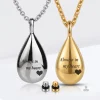 Always in my heart teardrop ashes necklace