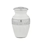 Silver Lining White Keepsake Cremation Urn for Ashes