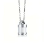 Cremation Urn Necklace for Ashes - Stainless Steel Keepsake Vial Pendant for Perfume or Memorial Jewellery
