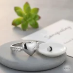 Forever in my Heart - Stainless Steel Urn Ring - Cremation Ashes Keepsake Jewellery (Sizes 6-9)