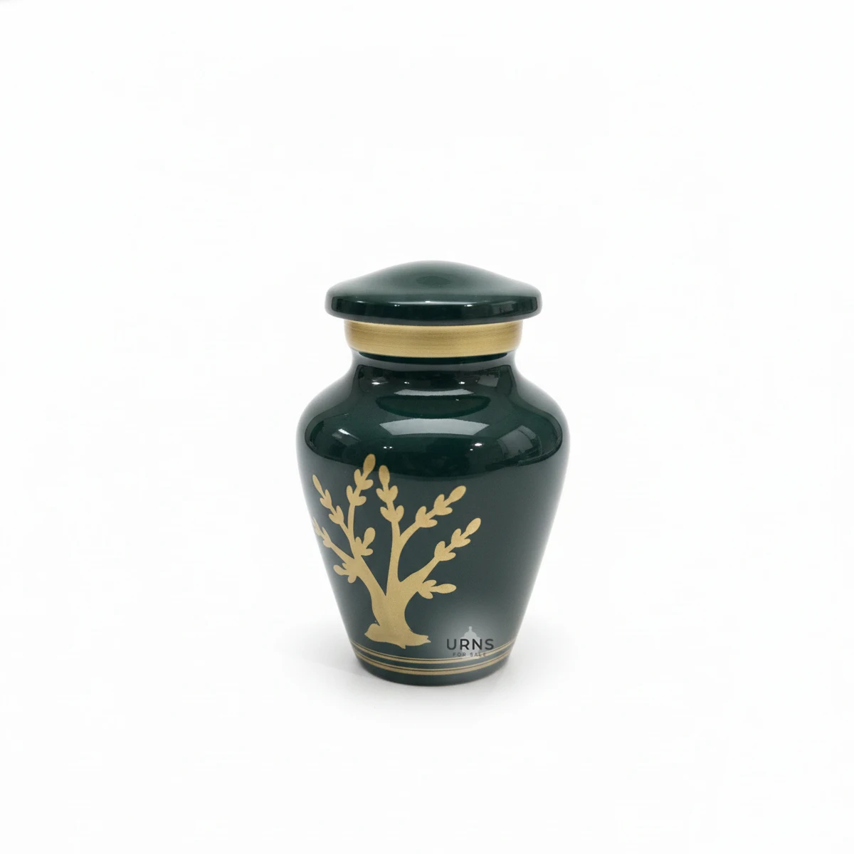 Green Keepsake Urn for Ashes, Studio Shot