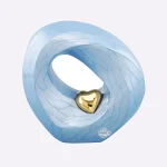 Endless Love Azure Wave & Radiant Gold Heart Infinity Urn for Ashes – Large Artistic Adult Urn