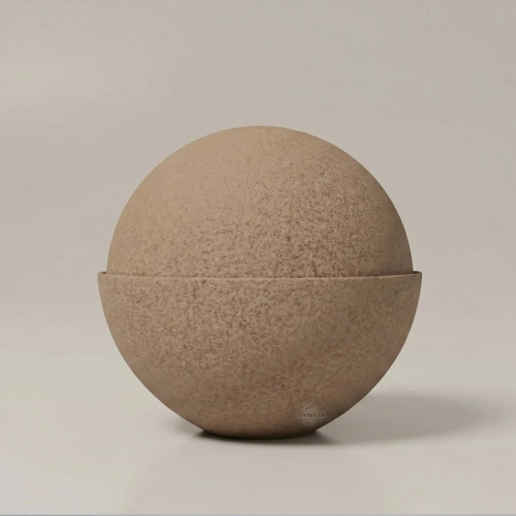 Orb Silica Sand Biodegradable Urn with a natural sand finish for water and earth burials.