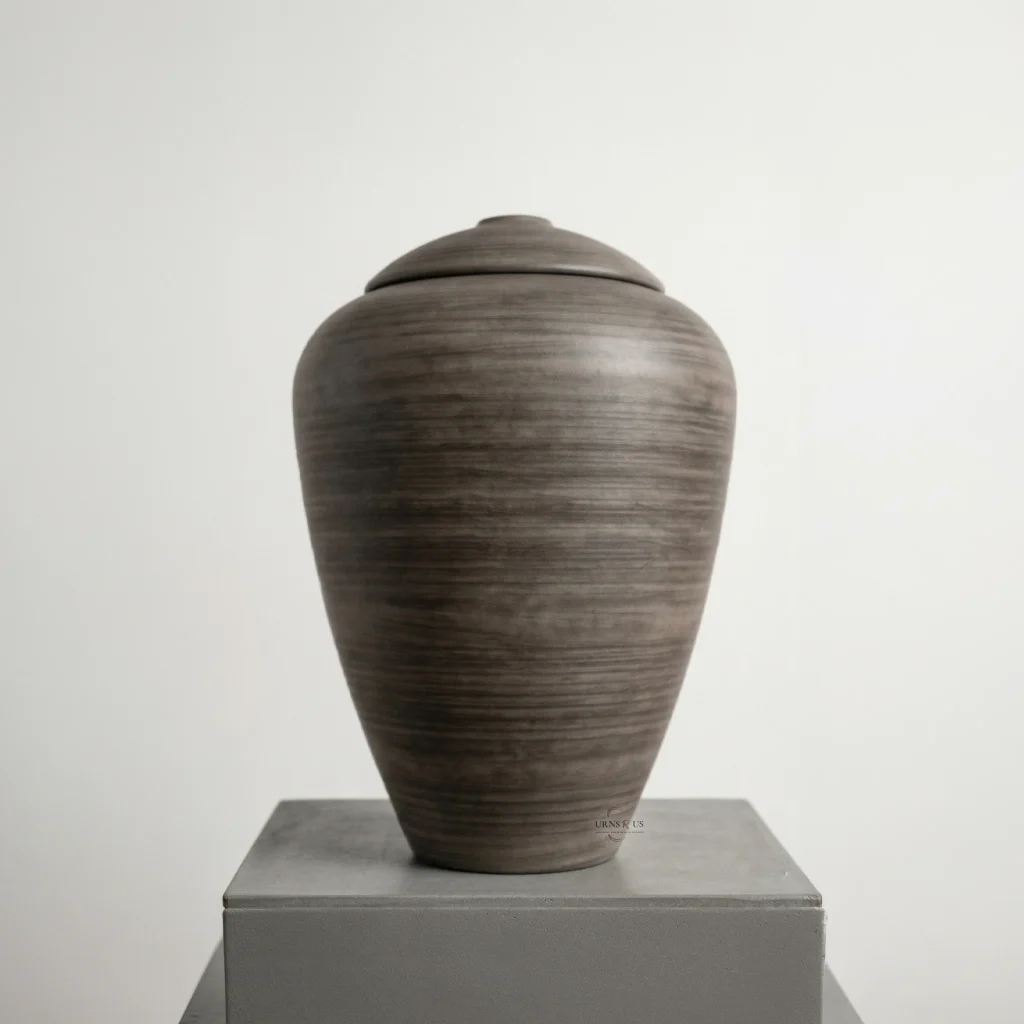 ignature Polished Walnut Biodegradable Urn for water and earth burials in Australia.