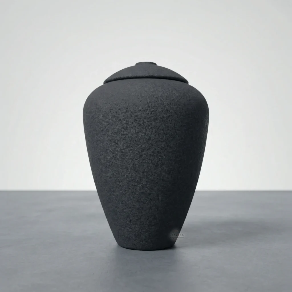 Timeless Charcoal Sand Biodegradable Urn for water and earth burials in Australia.