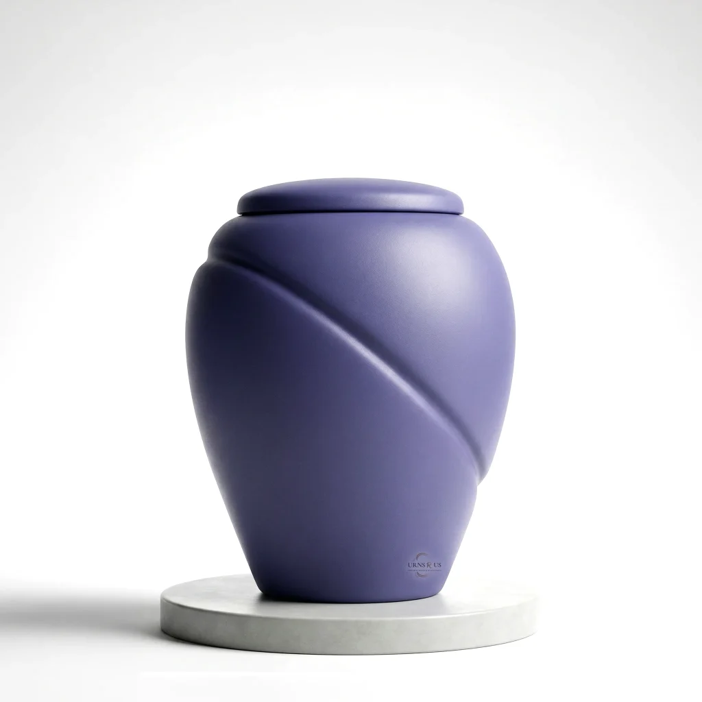 Tranquil Horizon Biodegradable Urn with a horizontal accent line for water and earth burials in Australia.