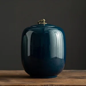 Dark Green Ceramic Cremation urn Australia