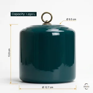 Emerald Zen Ceramic Cremation Urn Dimensions
