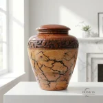 Eternal Edge Handcrafted Lichtenberg Fractal Wood Adult Cremation Urn