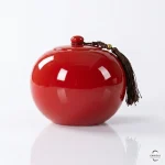 Serenity Sphere Ceramic Memorial Urn - Ruby Red