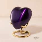 The Velvet Echo Heart Keepsake Urn | Deep Purple & Gold