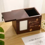 Your Wings Wooden Pet Urn for Ashes with Photo Frame