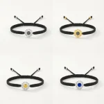 Sunflower Cremation Bracelet for Ashes, Adjustable Black Braided Memorial Keepsake Urn Jewellery for Women