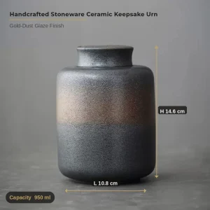 Handcrafted stoneware ceramic keepsake pet urn