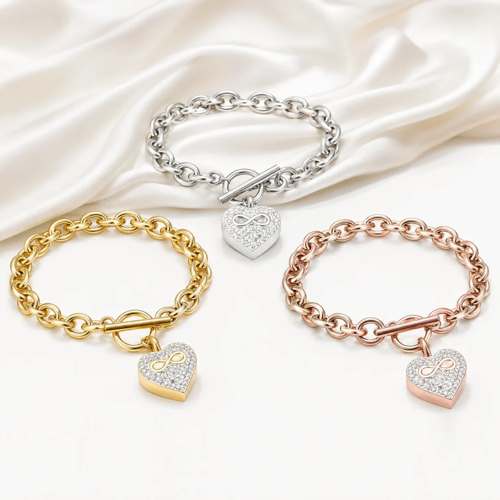 Infinity Heart Cremation Ashes Bracelet