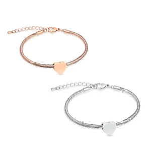 Mini Heart urn bracelet for ashes in rose gold and silver stainless steel, cremation memorial keepsake bracelet for women with hidden ashes compartment